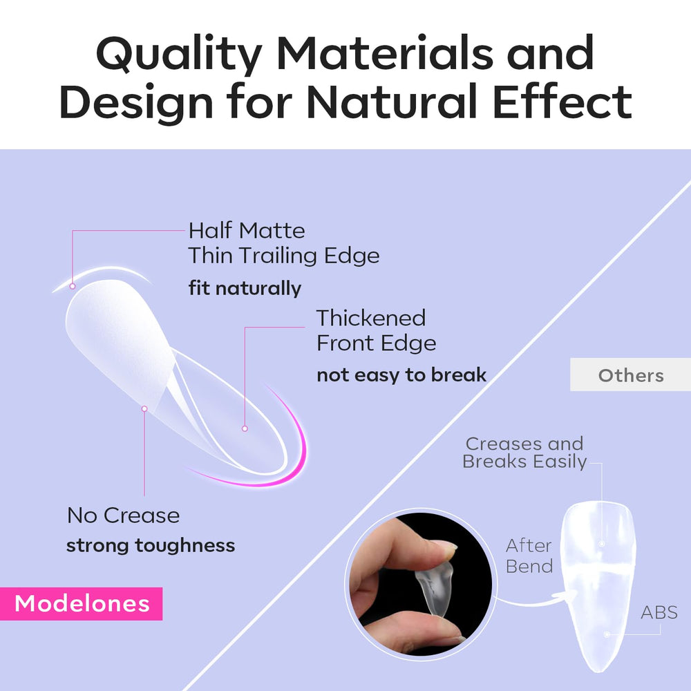 Modelones full-cover tips provide breathable, durable coverage