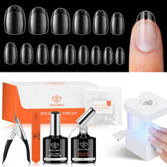 Modelones gel nail kit short oval tips for precise at home manicures.