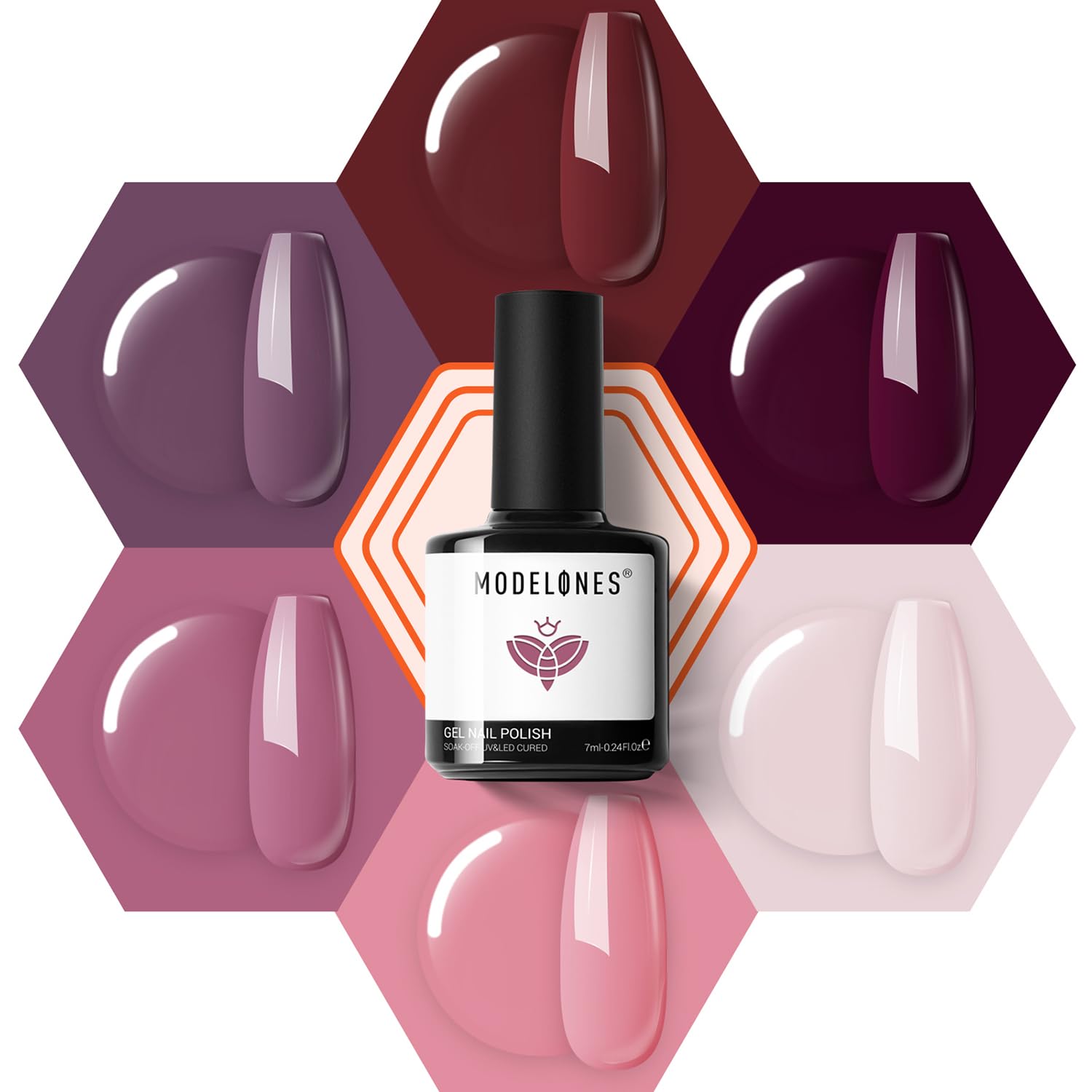 modelones gel polish rose pink swatch highlights a chic, long-lasting finish for everyday elegance.