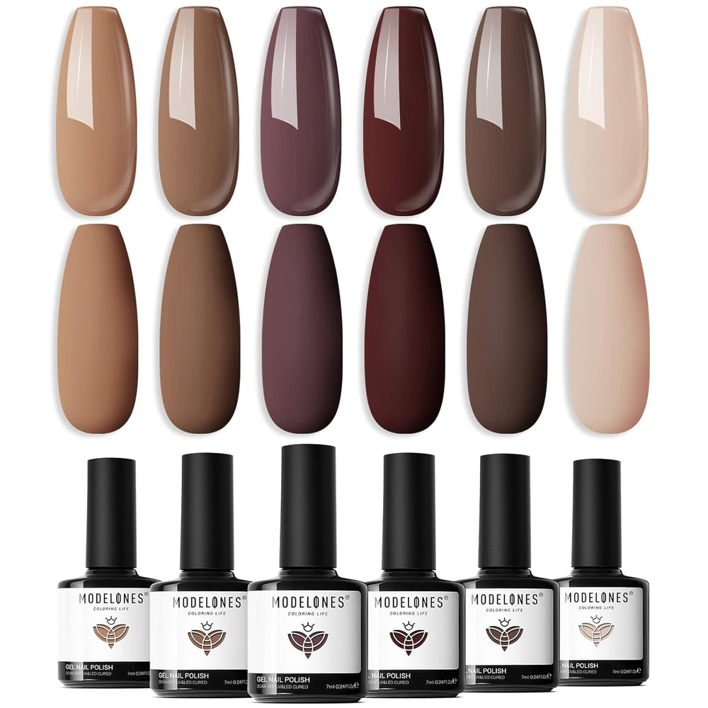 Modelones six color gel nail polish set for winter and autumn looks