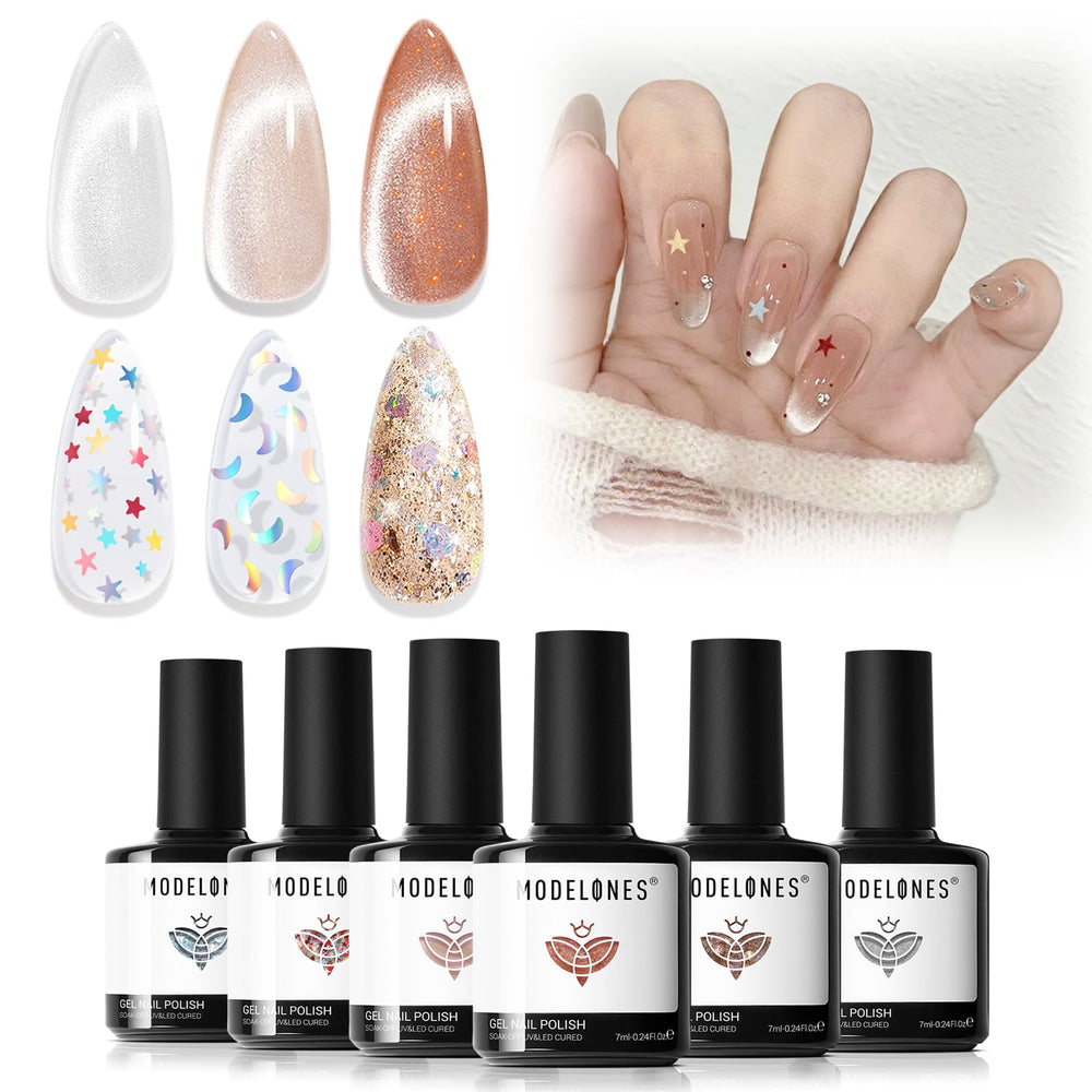 Modelones gel nail polish set with six colors for all season looks