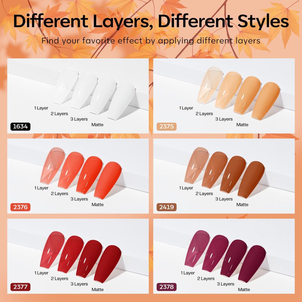 Modelones gel nail polish set brown swatch for versatile nails