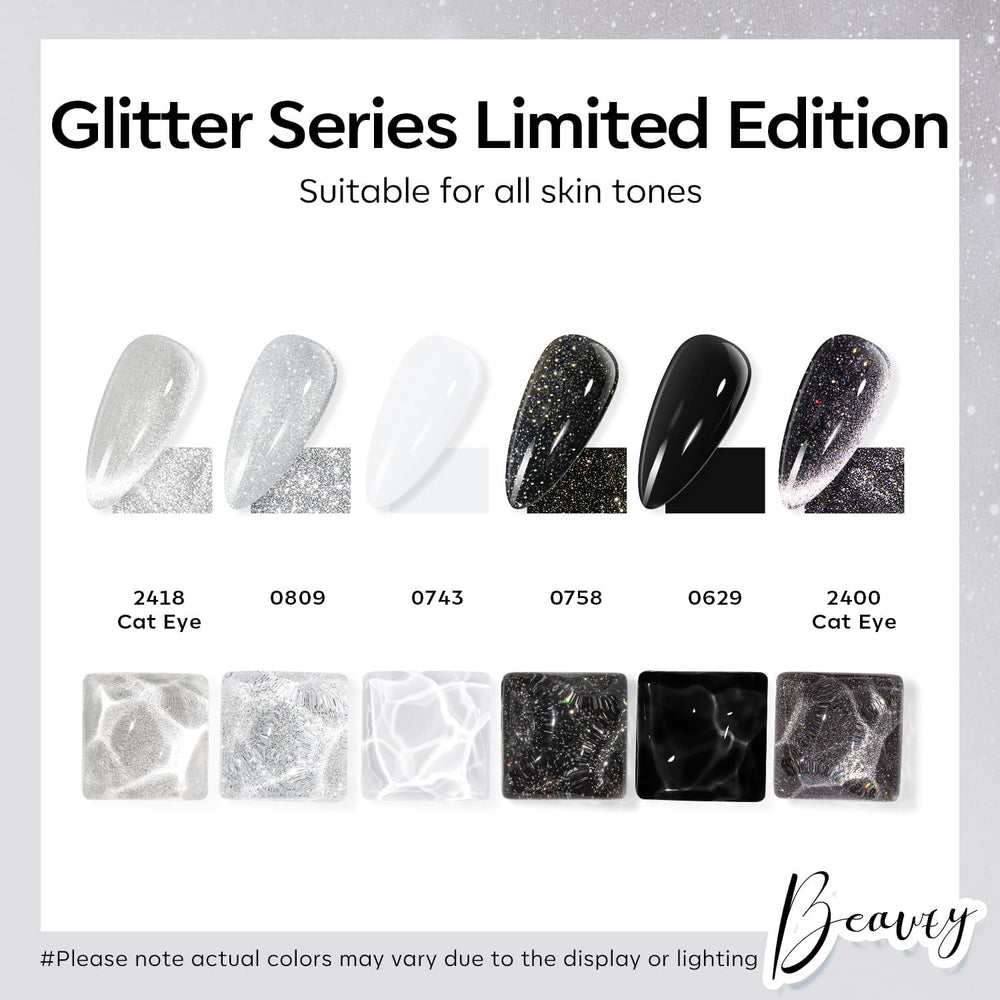 Modelones gel nail polish set magnet cat-eye white for glossy home nails
