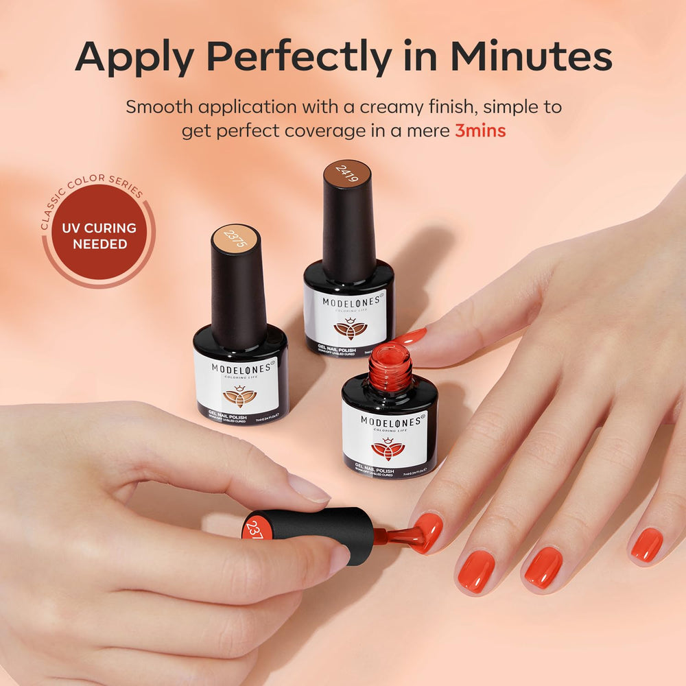 Modelones neutral translucent gel polish swatch for natural nails