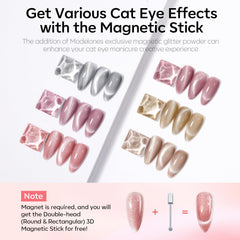 Modelones silver glitter cat-eye gel polish adds party-ready sparkle.