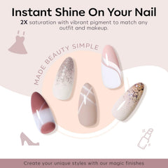 Modelones white gel polish creates crisp, high-shine nails