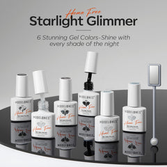 Modelones silver gel polish bottle with metallic shine for festive looks.
