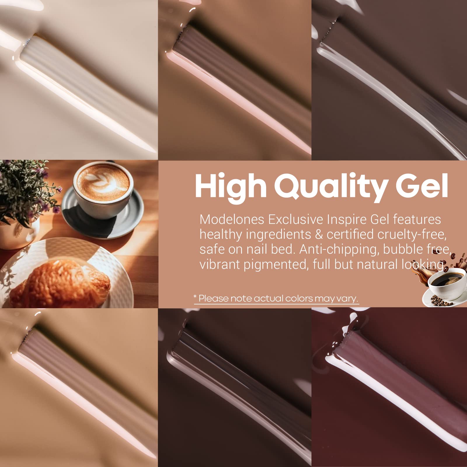 Modelones gel polish brush close up shows smooth, easy glide application