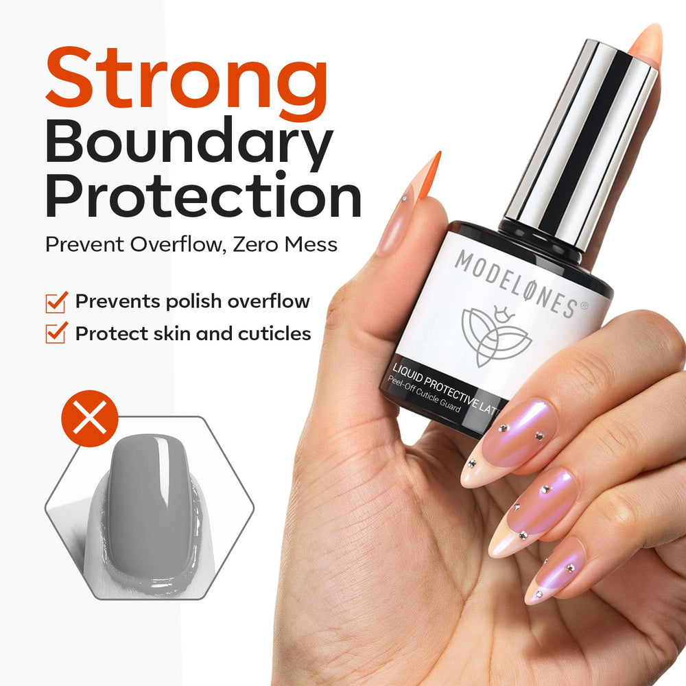 Modelones latex stick tool aiding precise barrier application.