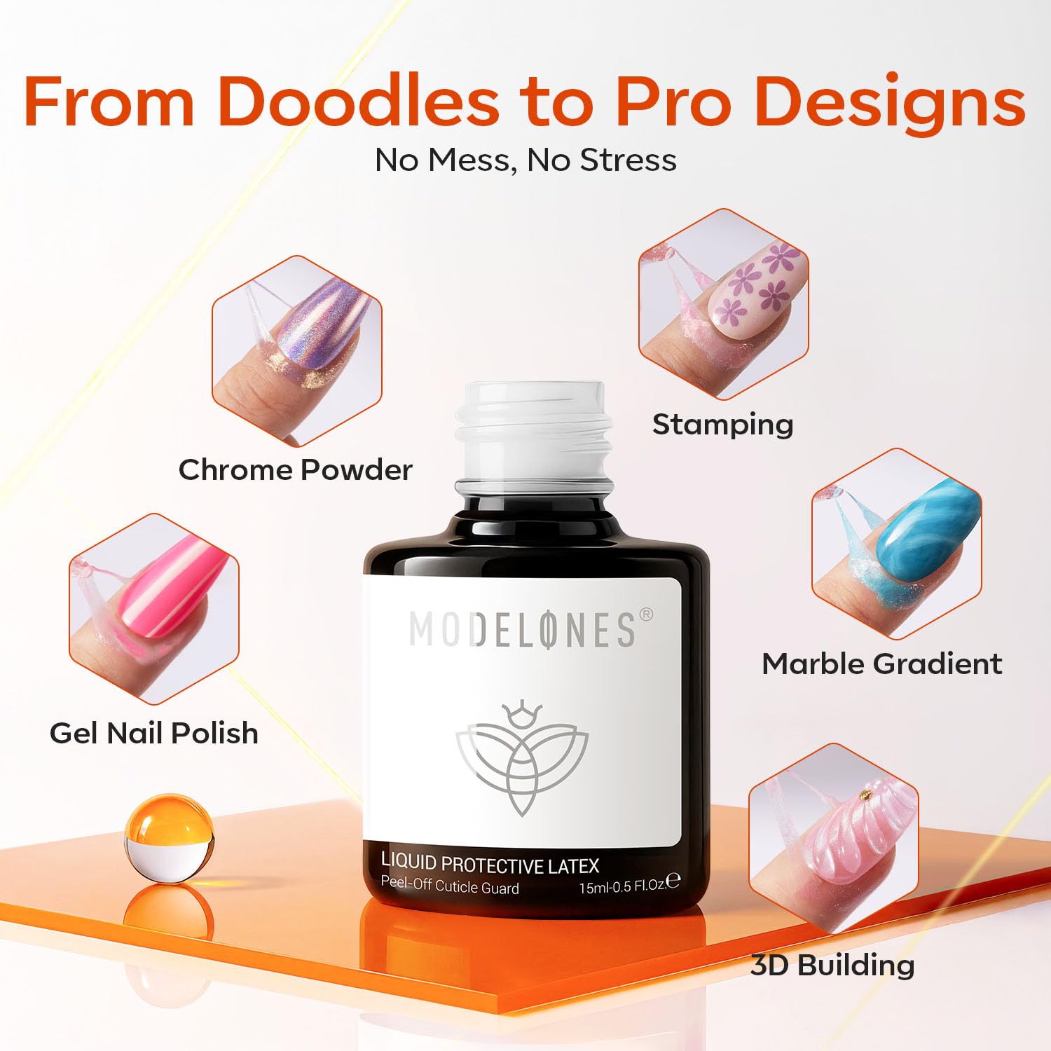 Modelones cap closes securely for easy storage and prevents drying.