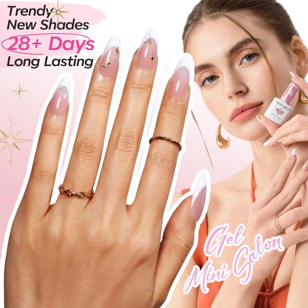 Modelones pink gel polish offering a gentle, romantic nail color