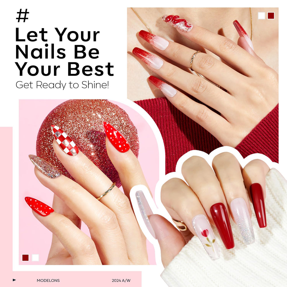 Modelones glitter champagne gel nail polish bottle for festive sparkle