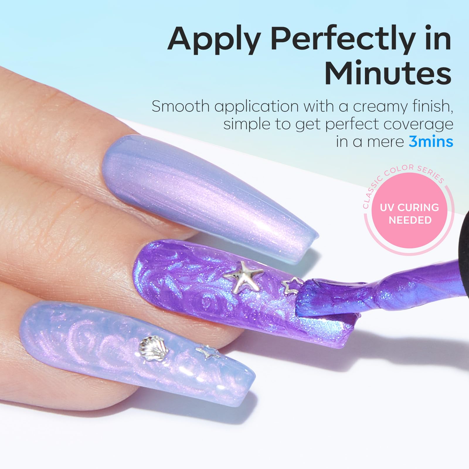Modelones glitter mermaid gel polish adds standout shimmer for special occasions.