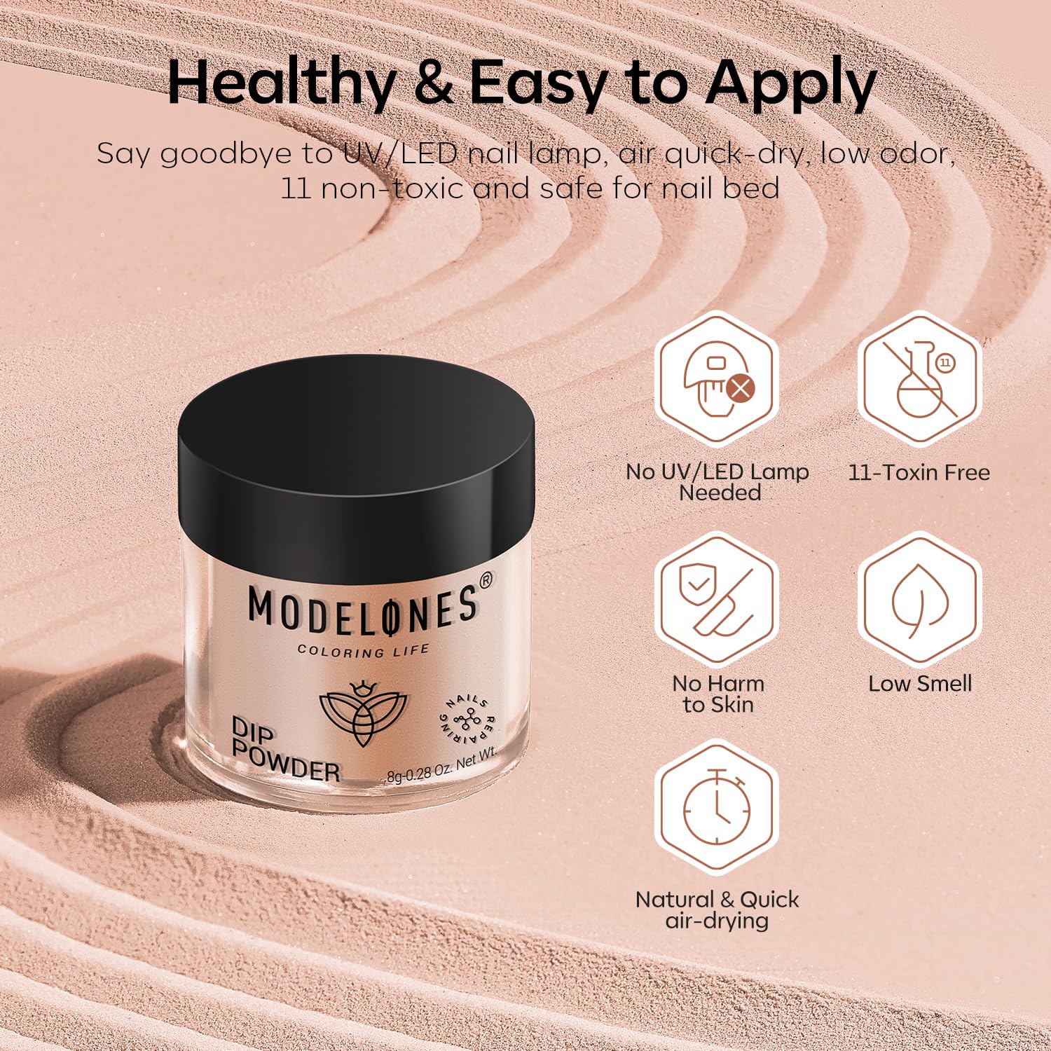 Modelones glitter gold dip color adds festive sparkle to any design.