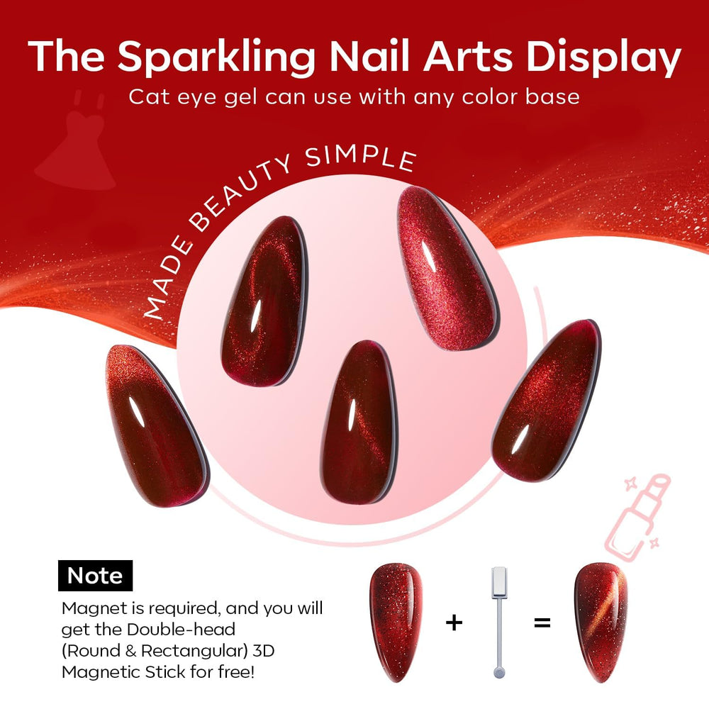 Modelones glitter red gel polish brings bright, party-ready sparkle