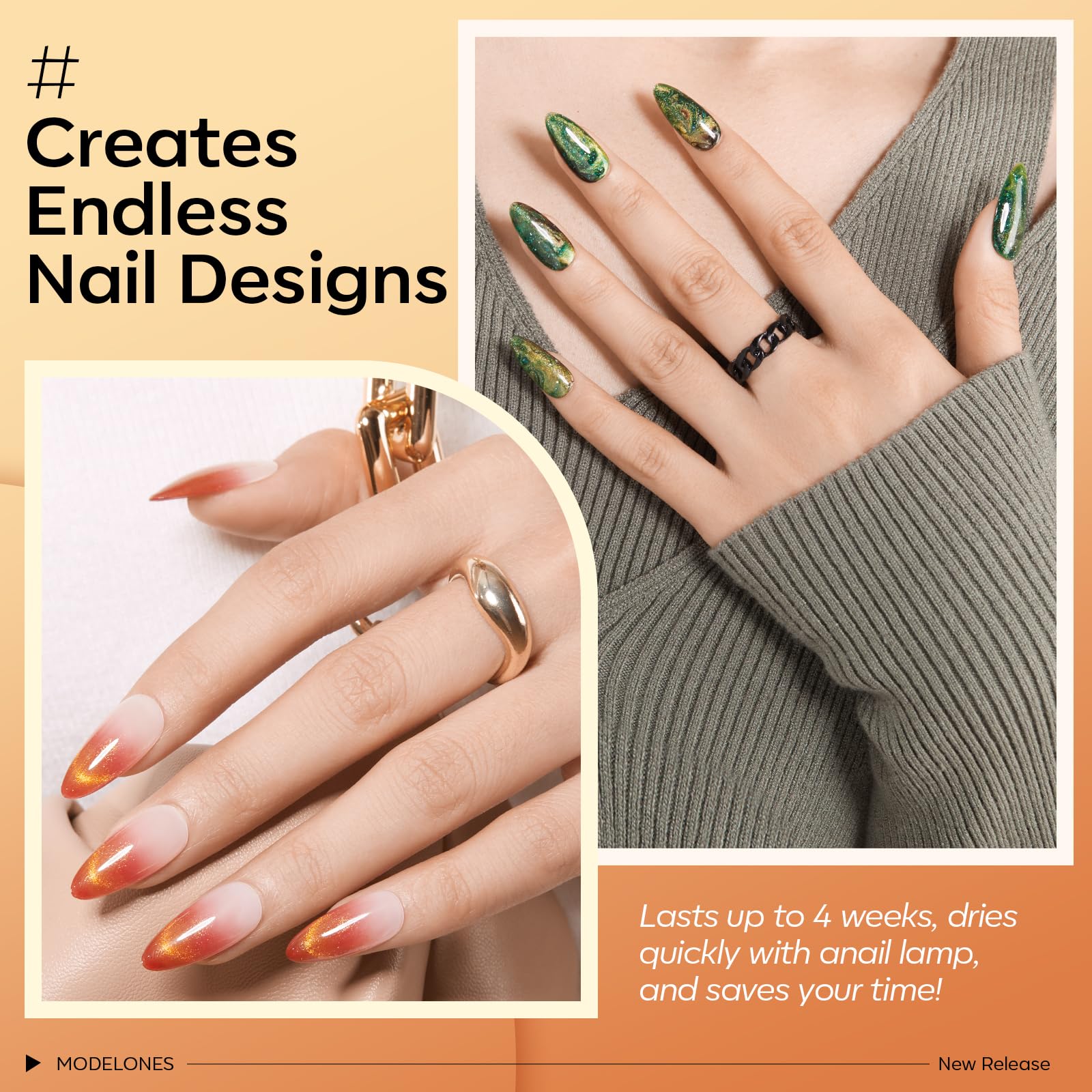 Modelones glossy top coat bottle delivering high-shine finish