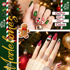 Modelones green gel nail polish bottle for festive nails with lasting shine.