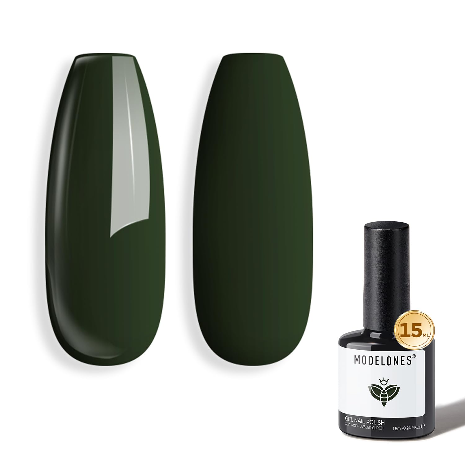 Modelones Green Gel Nail Polish Emerald Dark with radiant dual-tone depth for nails.