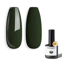 Modelones Green Gel Nail Polish Emerald Dark with radiant dual-tone depth for nails.