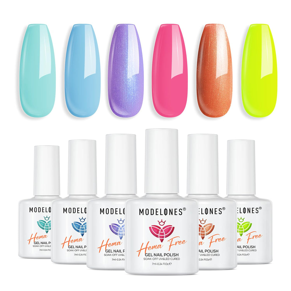 Modelones Halloween neon gel polish palette with bold colors for festive manicures