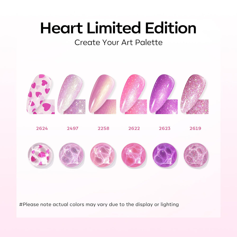 Modelones heart glitter nail art for stylish pink designs.