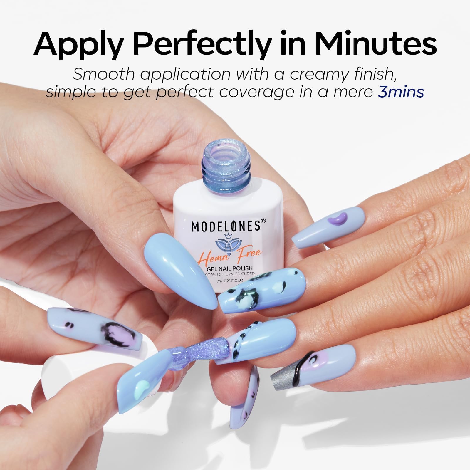 Modelones 9D cat eye gel polish with magnetic depth.