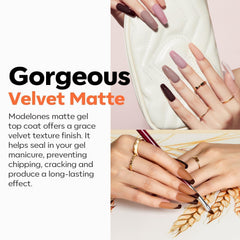 Modelones HEMA-free durable protection against chipping for long-lasting manicure.