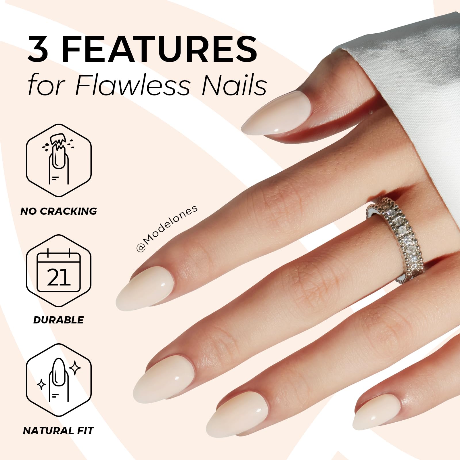 Modelones jelly adhesive tabs close-up for strong, residue-free applications.