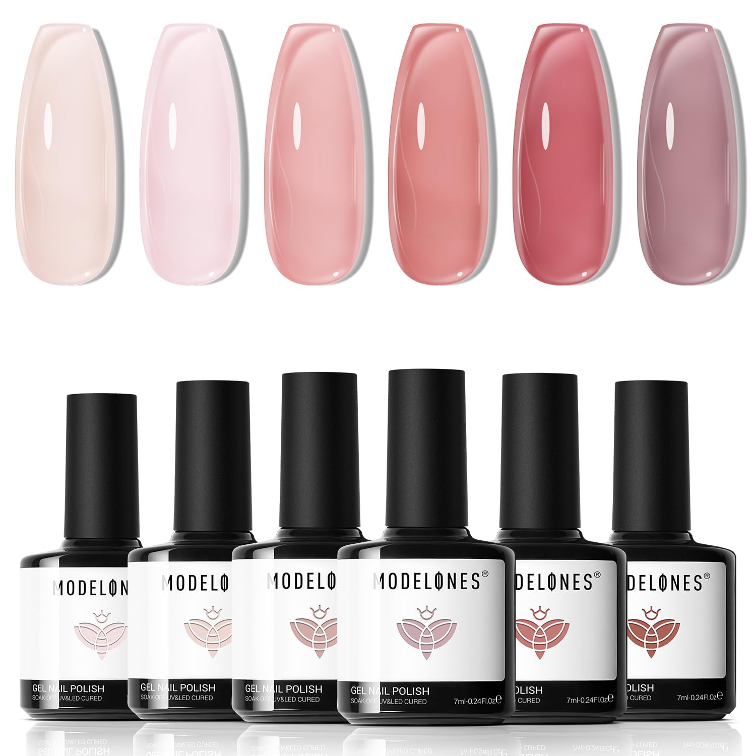 Modelones jelly gel polish six-color set for versatile manicures