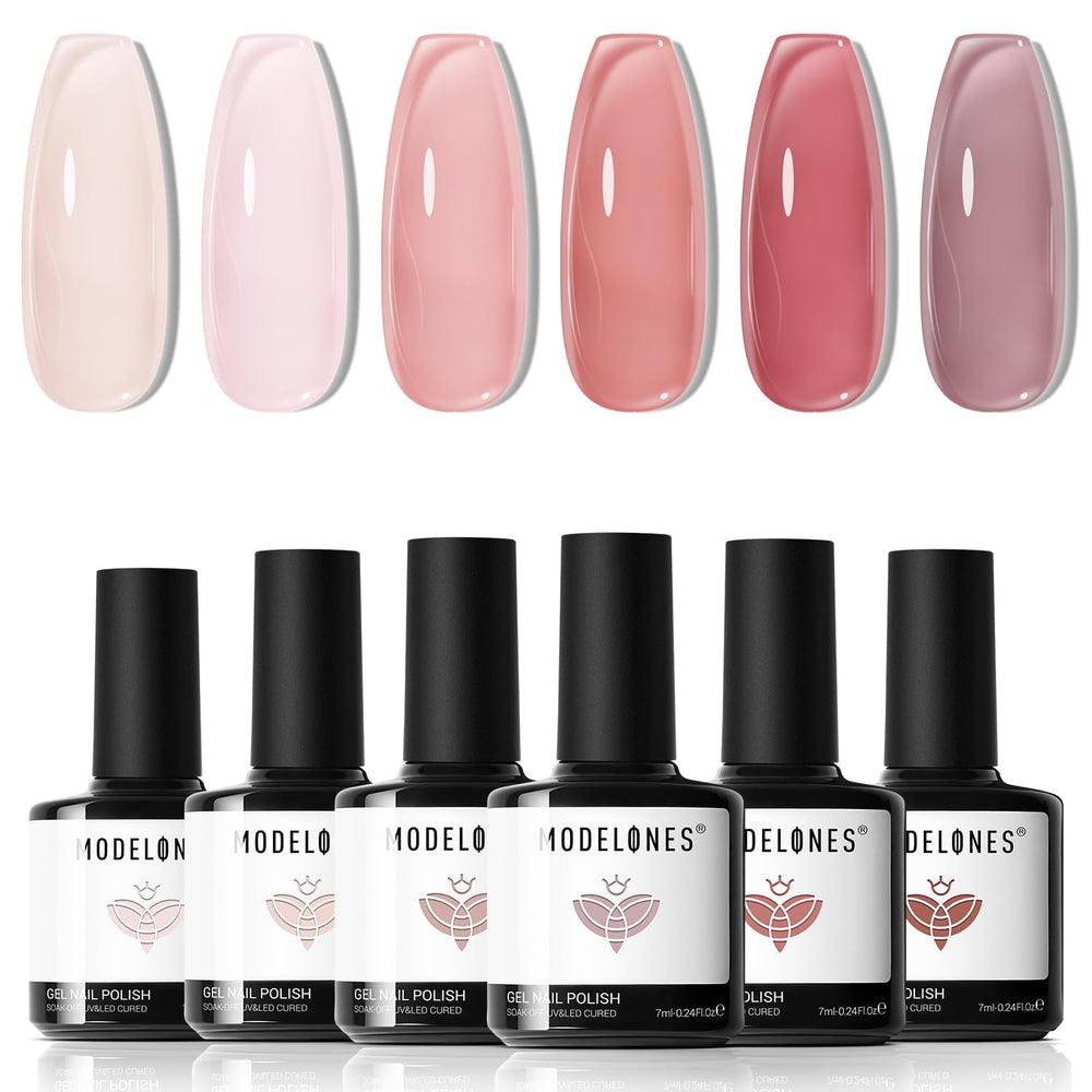 Modelones jelly gel polish six-color set for versatile manicures