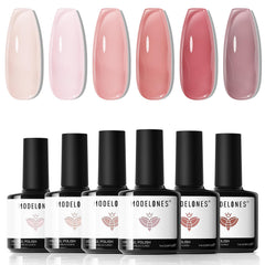 Modelones jelly gel polish six-color set for versatile manicures