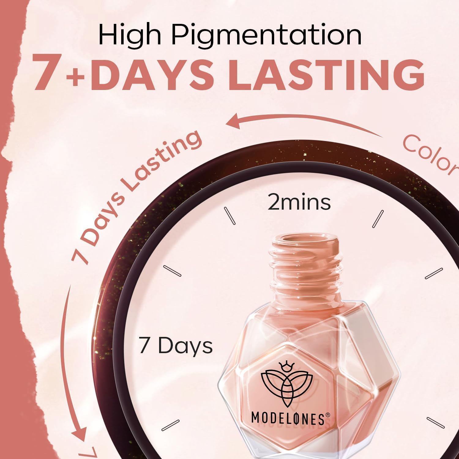 Modelones long-lasting jelly finish image conveys durable, wear-friendly manicure.