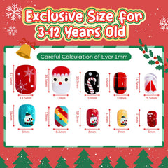 Modelones kids nails in red and other colors for imaginative holiday accents.