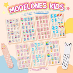 Modelones glitter gradient colors for vibrant, kid-friendly nail looks.
