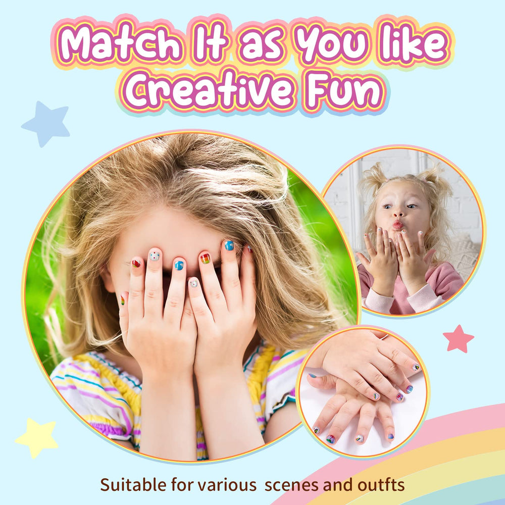 Modelones kids press-on nails skin-safe ABS material suitable for gentle use.