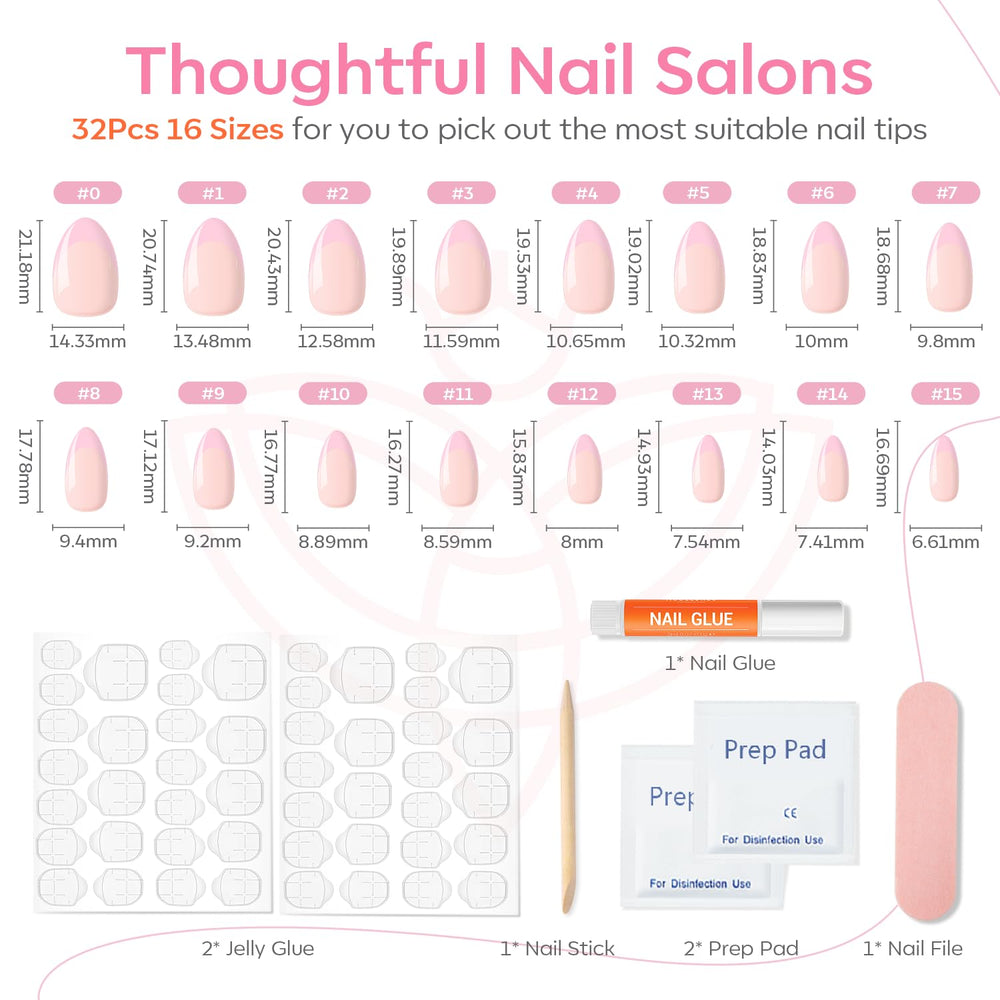 Modelones kit includes nail glue and jelly adhesive tabs for secure application.