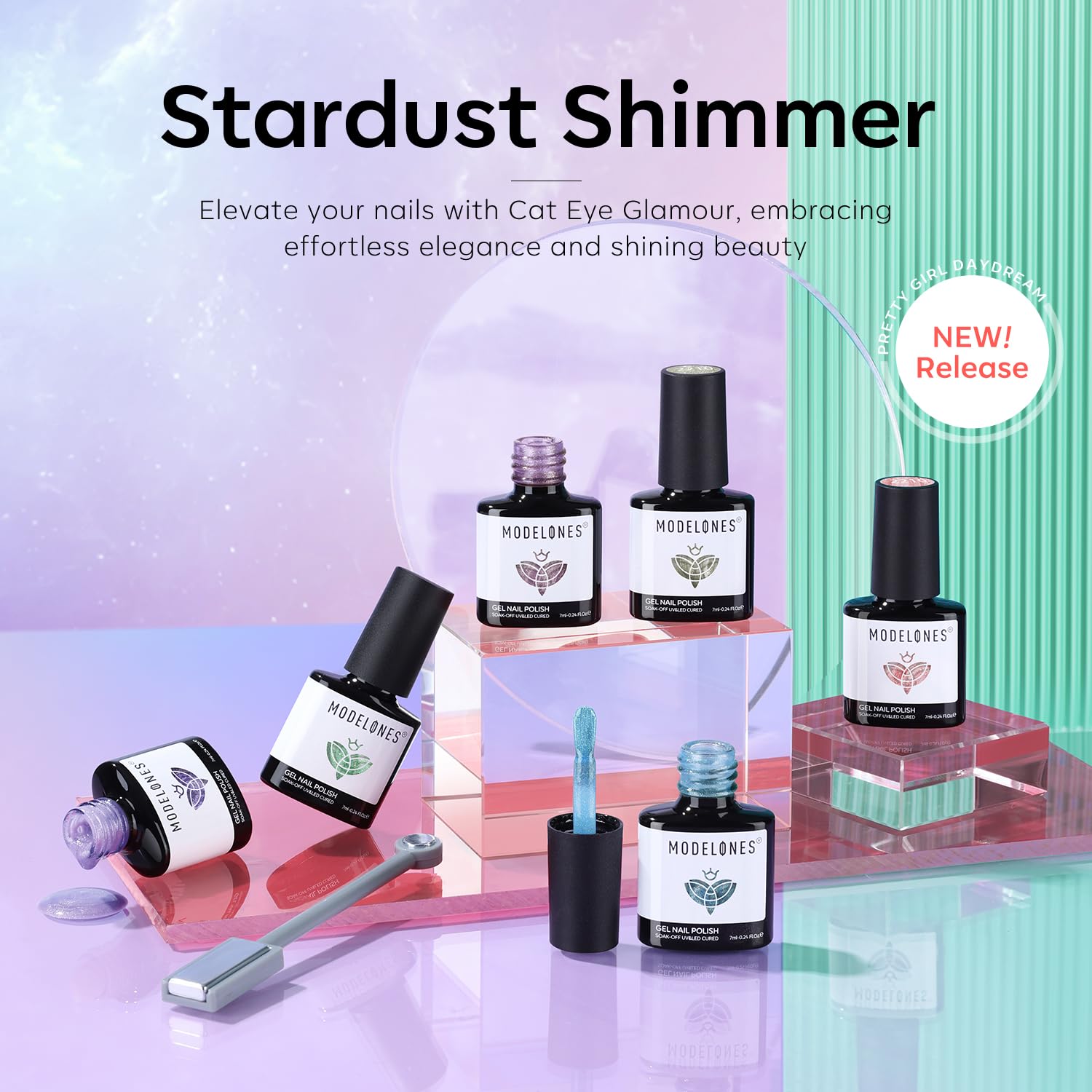 Modelones Cat Eye Nail Art LED Kit for DIY manicures