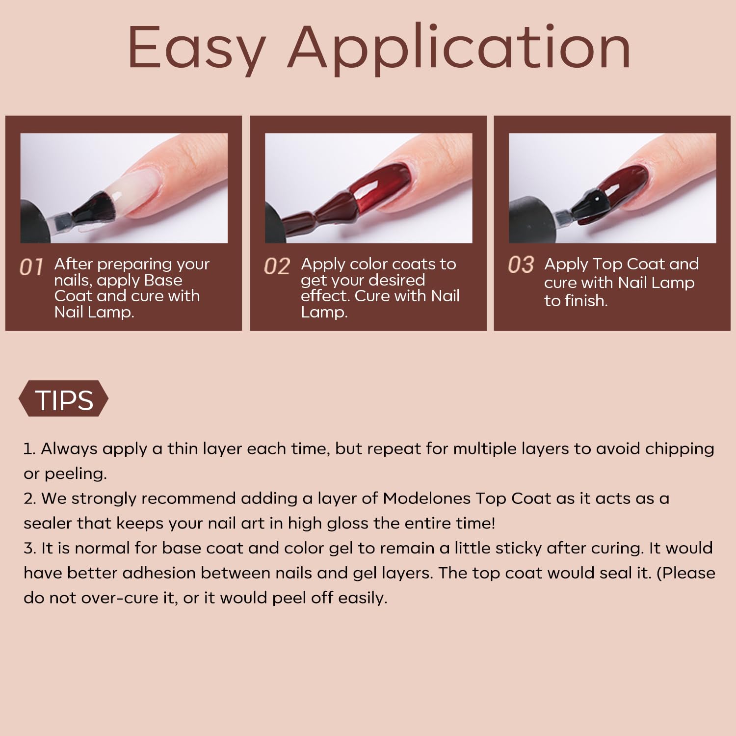 Modelones low-odor gel polish – professional finish at home.