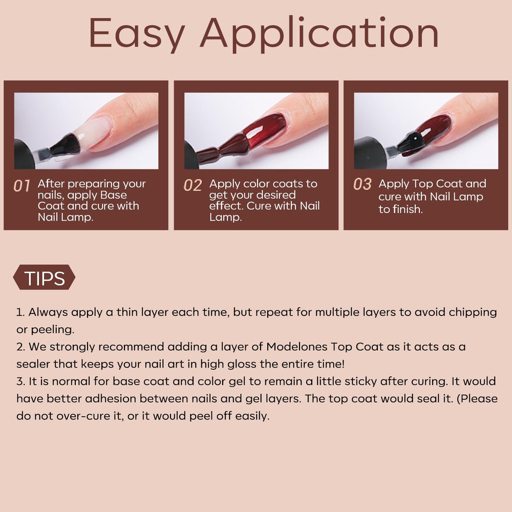 Modelones low-odor gel polish – professional finish at home.