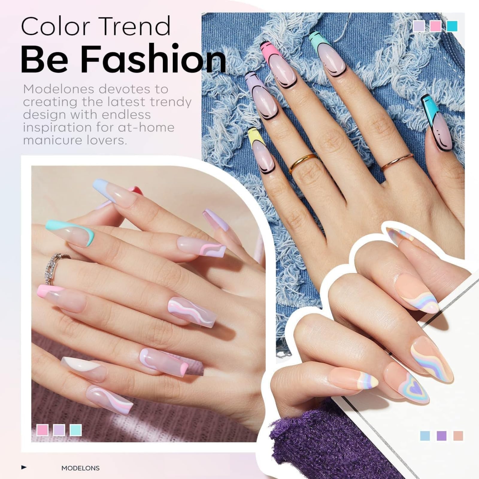 Modelones macaron purple gel polish for bold accents and smooth coverage.