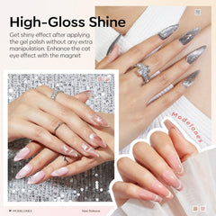 Modelones magnet enables customizable cat eye patterns for unique nail art.