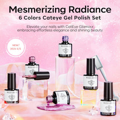 Modelones magnet included showing adjustable rainbow effect on nails