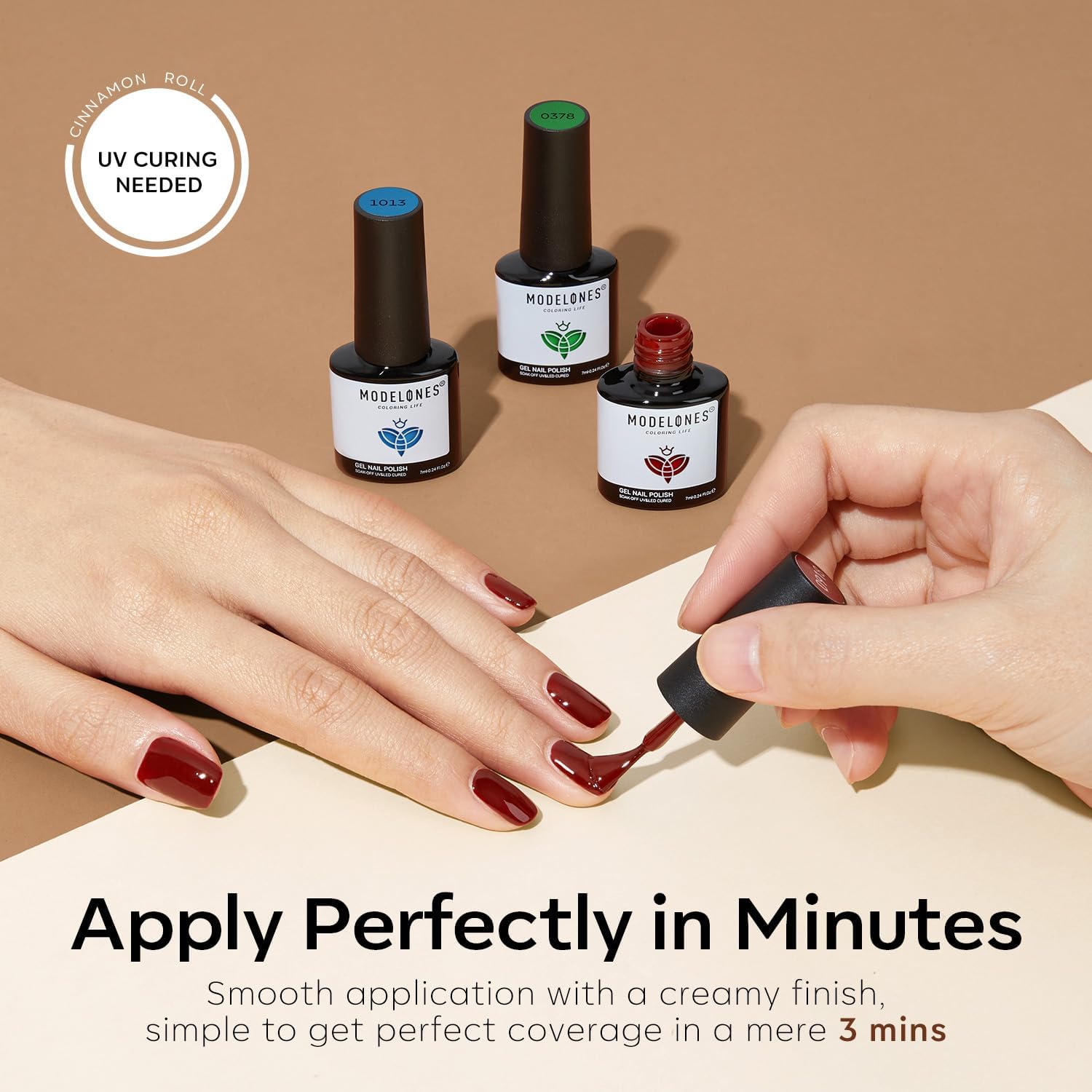 Modelones matte top coat creates a sophisticated matte look