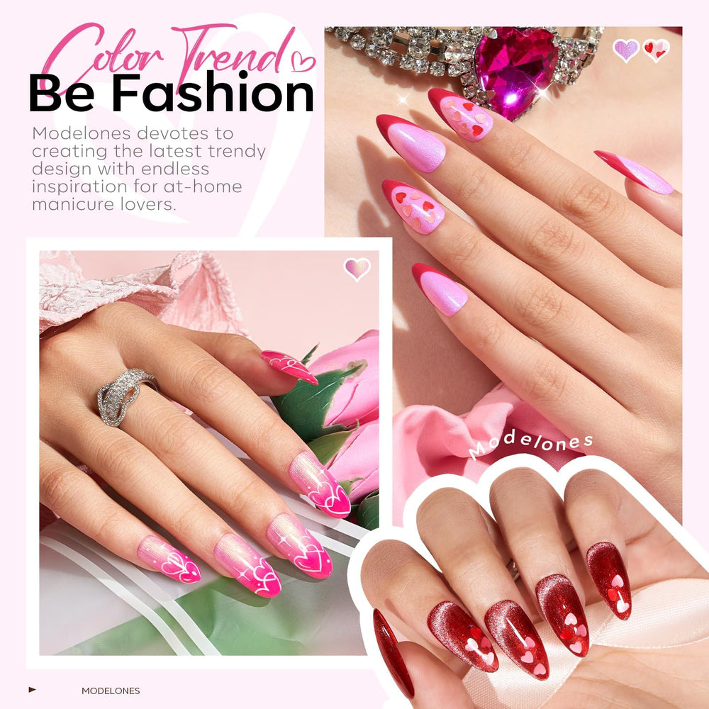 modelones Mermaid pink glitter gel polish adds shimmering waves to nails