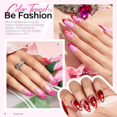 modelones Mermaid pink glitter gel polish adds shimmering waves to nails