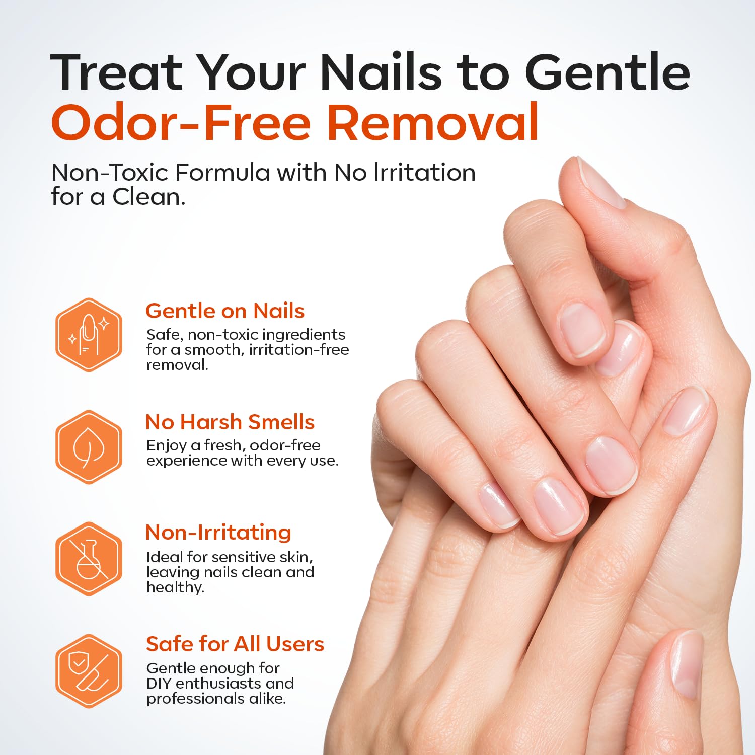 Modelones mild formula remover protecting nails and skin during use