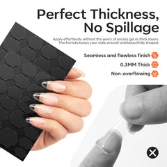 Modelones adhesive tabs are odorless and gentle on nails.