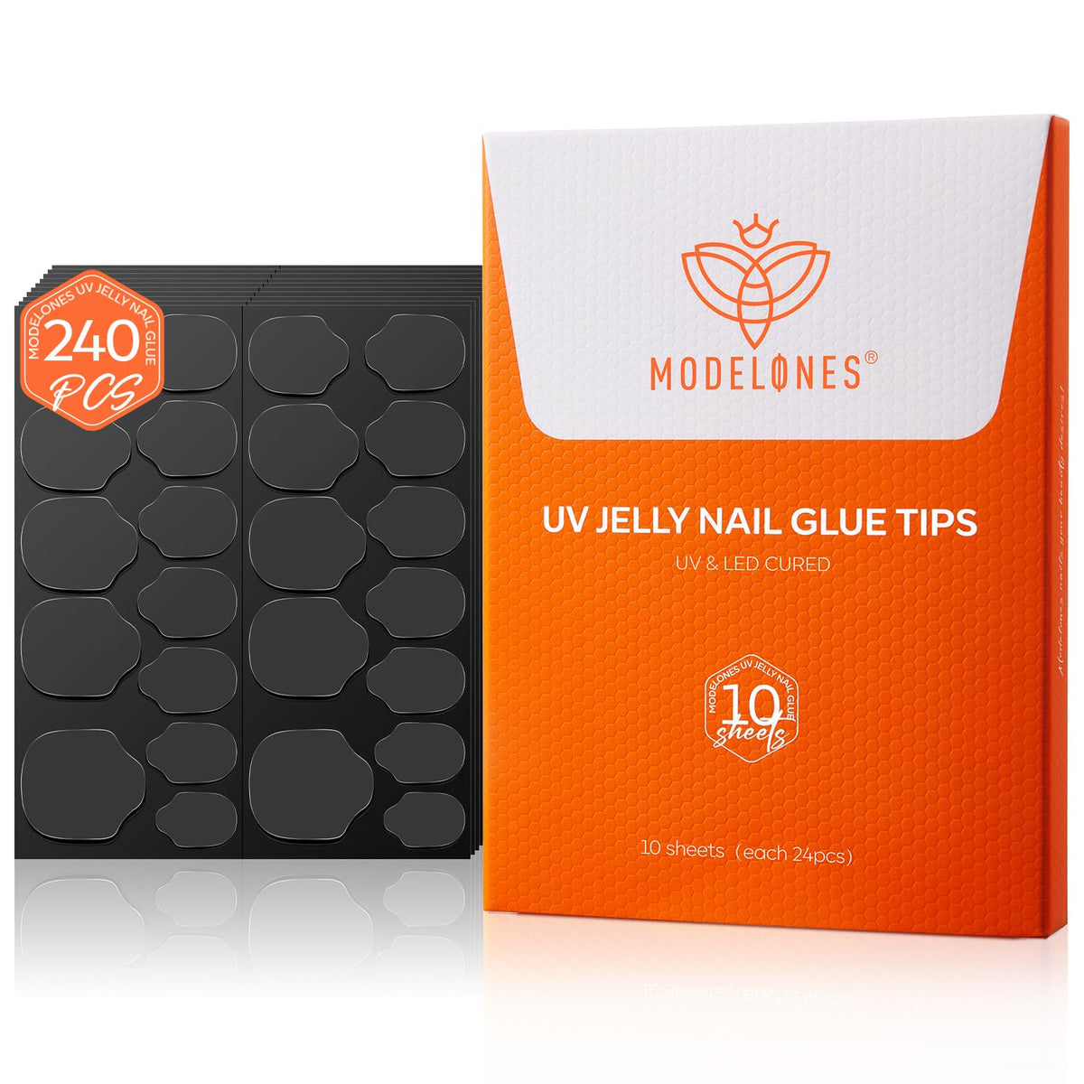Modelones adhesive tabs pack with 240 pieces in 12 sizes for versatile fits.