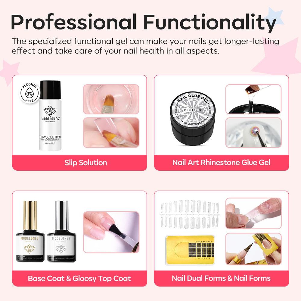 Modelones comprehensive care kit with files, tips, and cutters.