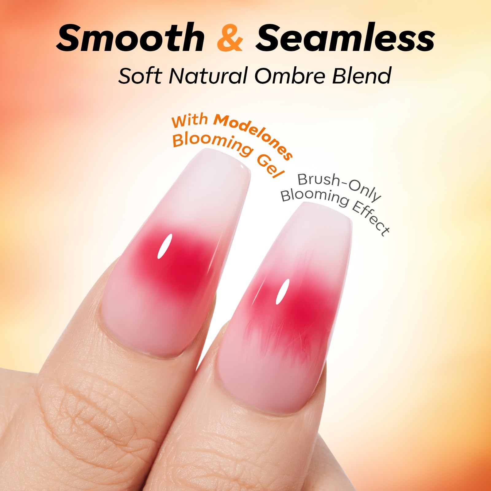 Modelones nail art swatch board displaying gradient and aura options.